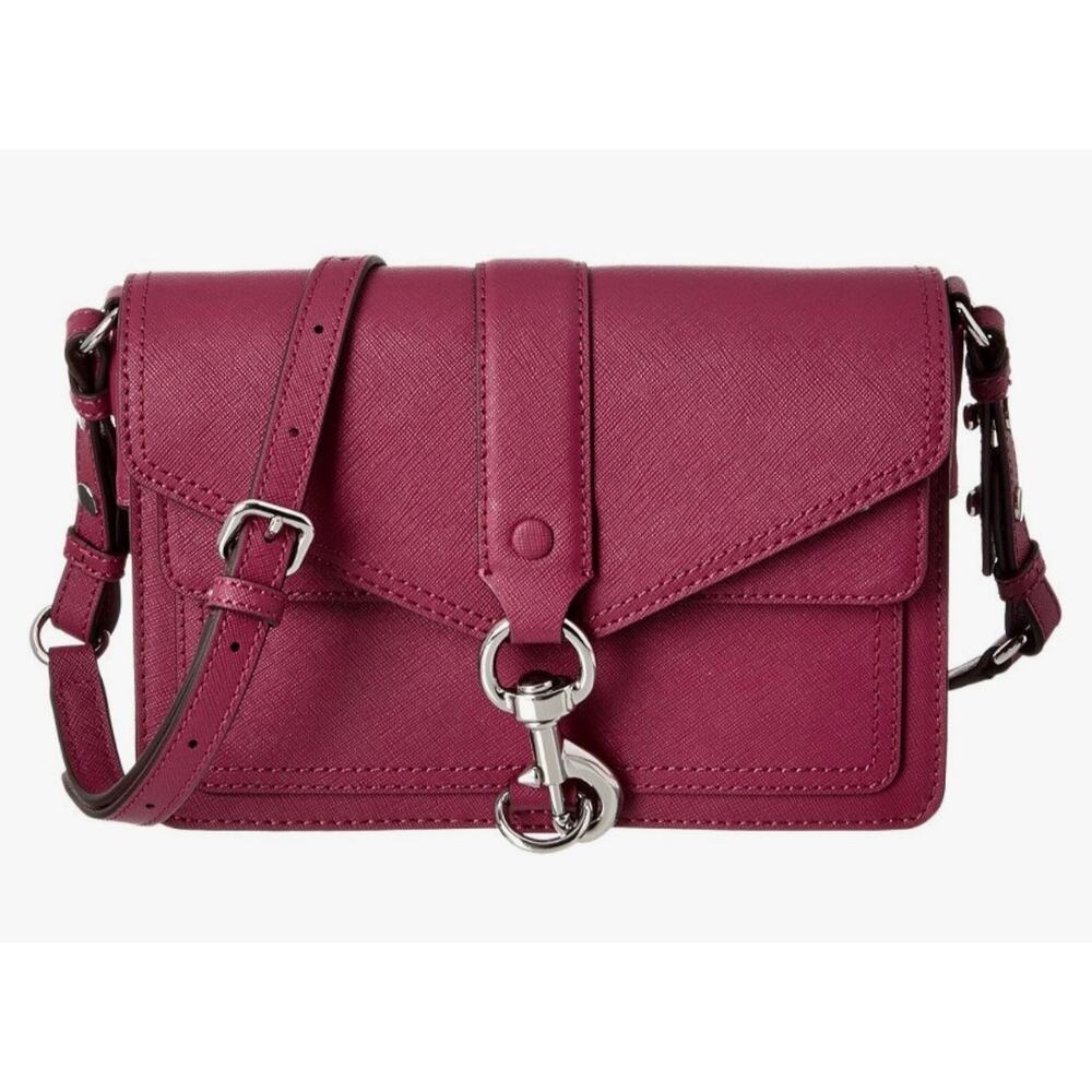 Rebecca Minkoff Hudson Moto Mini Handbag Red Burgundy
